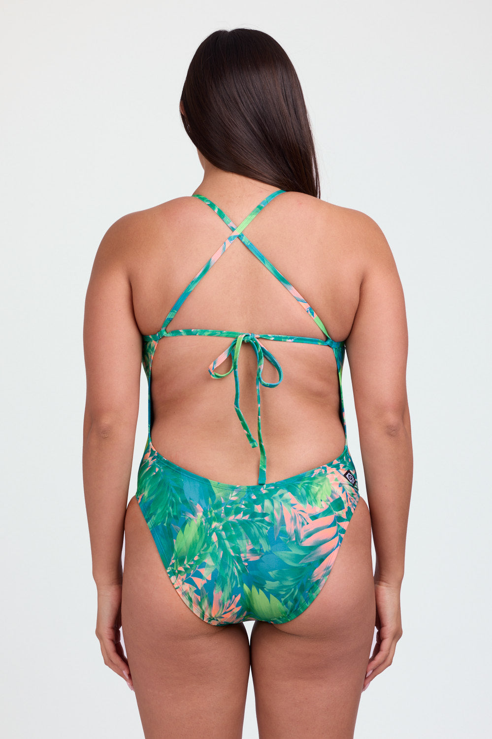 JOLYN AUSTRALIA, Jackson Tie-back Onesie in Luau Love Print, Limited Edition. Back View.