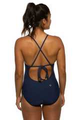 Belle Tie-Back Onesie - Navy