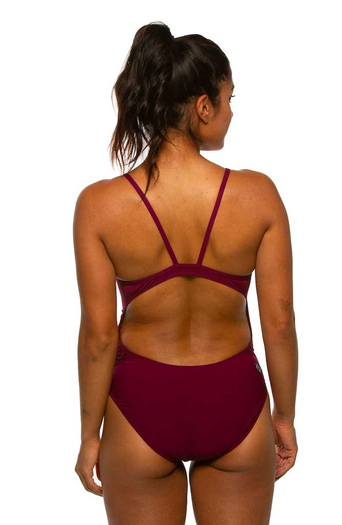 Devon Fixed-Back Onesie - Cabernet