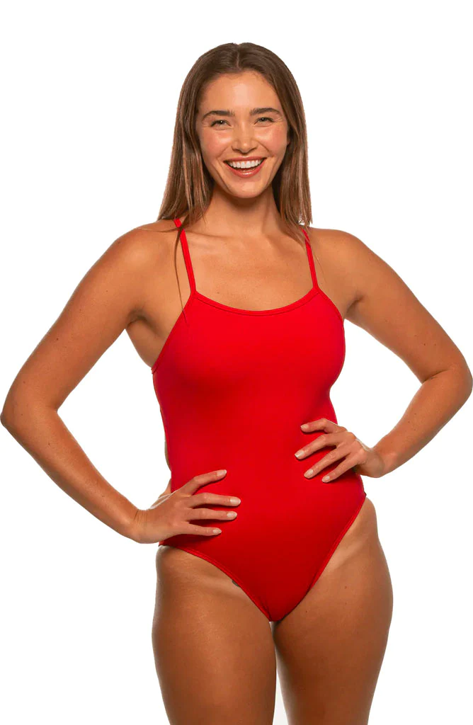 Devon Fixed-Back Onesie - Red