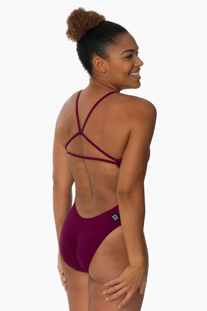 Raya Fixed-Back Onesie - Cabernet