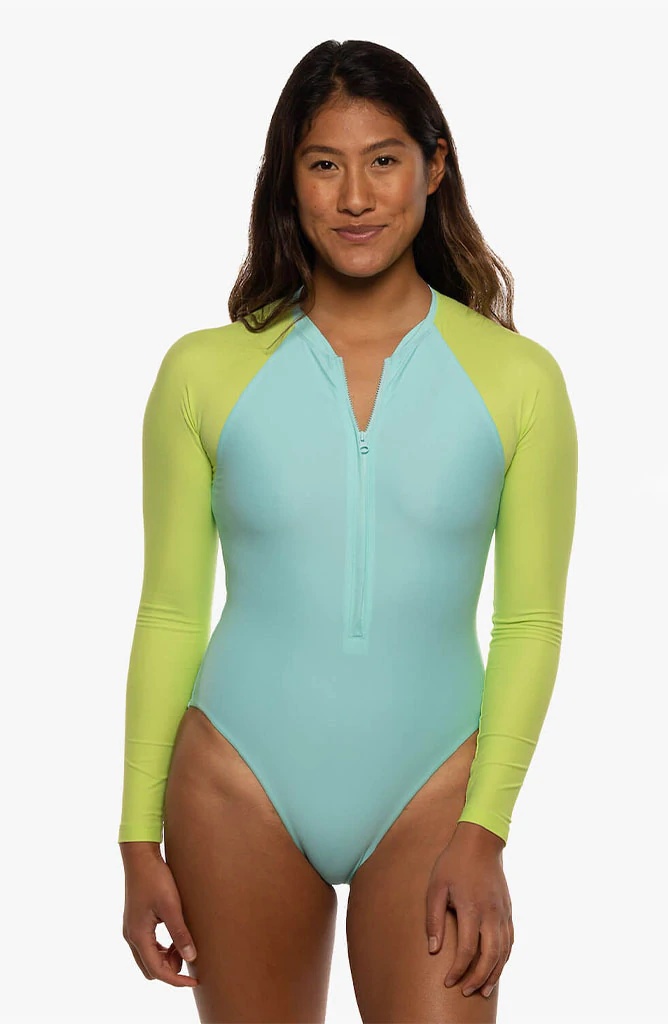 Contrast Paloma Surf Suit - Aqua/Limeade