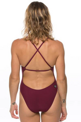 Brandon Fixed-Back Onesie - Cabernet