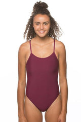 Drew Fixed-Back Onesie - Cabernet